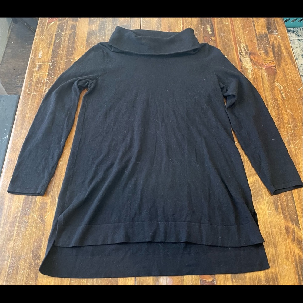 J Jill black cowl neck sweater tunic size S tall